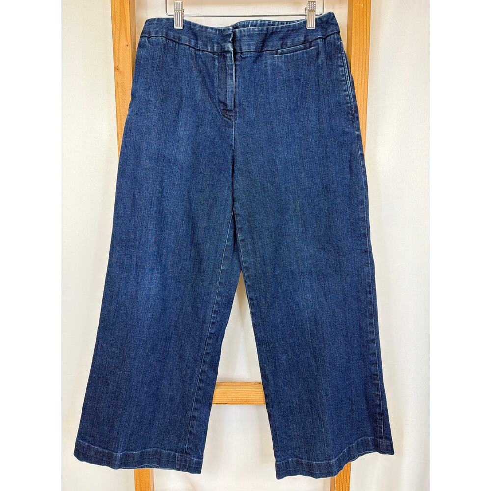 Liz Claiborne Jackie Blue Pockets Denim Wide Leg Jeans High Rise Size 10
